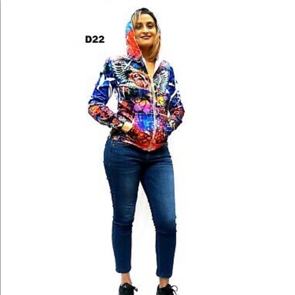 Sport Jacket Tie-dye Pattern Zip DNLA-D22 - Picture 5 of 8